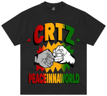 Corteiz Peaceinnaworld Tee 'Black'